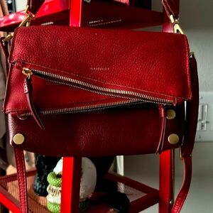 Hammitt limited three tone red leather cross body with shoulder strap.Reversable